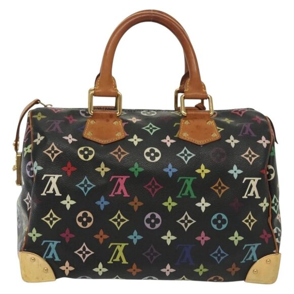 LOUIS VUITTON Monogram Multicolor Speedy 30 Hand Bag Black M92642 LV Auth fm4819 - Picture 3 of 16